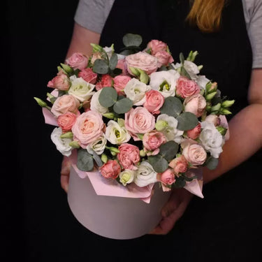 Pink & White Floral Hatbox Arrangement